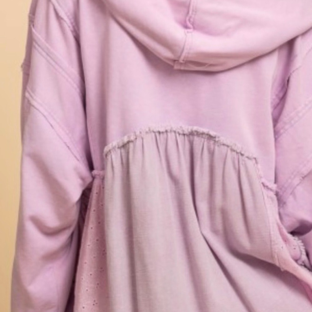BlueVelvet XL  Lavender Hooded Sweatshirt for Women - Picture 3 of 7